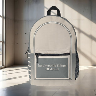 Sac À Dos Imprimé Gris Tan Simple