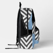 Sac À Dos Imprimé Gris Zigzag, Gris Chevron, Motif Zigzag, Bleu (Gauche)