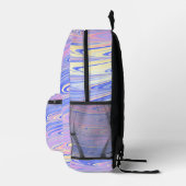 Sac À Dos Imprimé Groovy Éclectique Quirky Ondulé Pastel Abstrait (Droite)