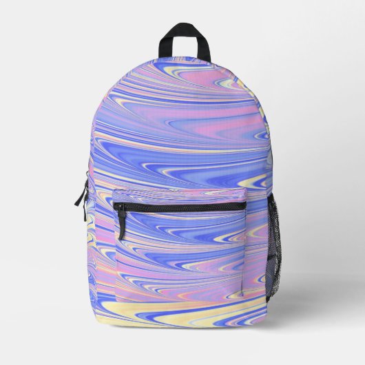 Sac À Dos Imprimé Groovy Éclectique Quirky Ondulé Pastel Abstrait (Recto)