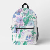 Sac À Dos Imprimé Grosse aquarelle Doodle fleurit et Feuille (Recto)