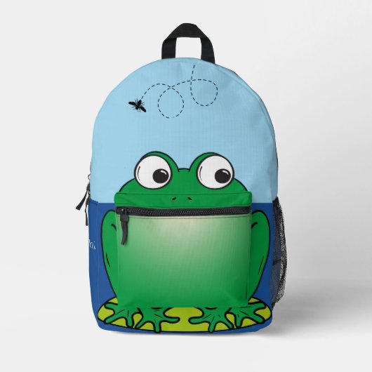 Sac À Dos Imprimé Grosse grenouille verte (Recto)
