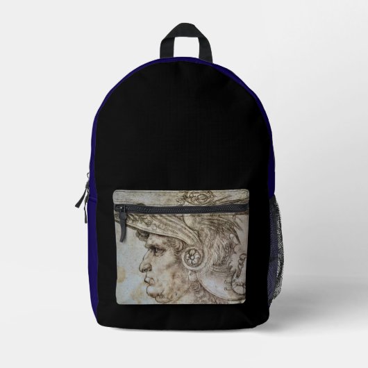 Sac À Dos Imprimé Guerrier casqué de Léonard (Recto)