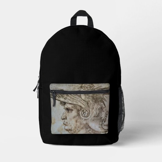 Sac À Dos Imprimé Guerrier casqué de Léonard (Recto)