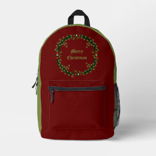 Sac À Dos Imprimé Guirlande de Noël gothique personnalisée
