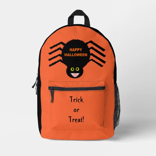 Sac À Dos Imprimé Halloween Black Spider Custom (Recto)