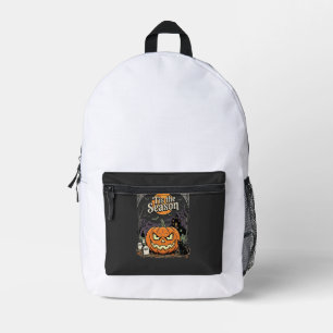Sac À Dos Imprimé Halloween C'est la Saison Design de Chat Citrouill