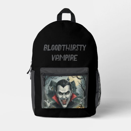 Sac À Dos Imprimé Halloween, Vampire assoiffé de sang, Épouvantable (Recto)