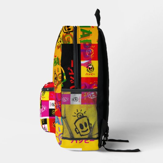 Sac À Dos Imprimé HAPPY GLITCHED Backpack (Droite)
