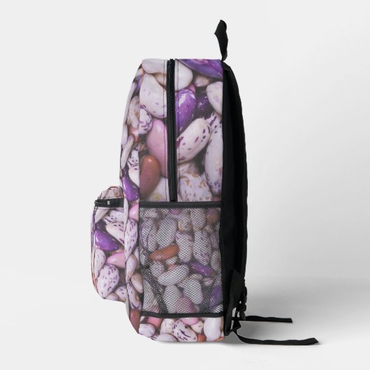 Sac À Dos Imprimé Haricots cool blancs et violets brillants (Droite)