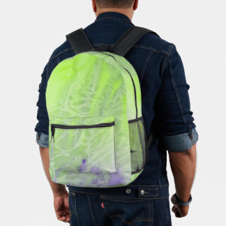 Sac À Dos Imprimé Harmonie Douce Verte et Lavande