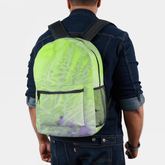 Sac À Dos Imprimé Harmonie Douce Verte et Lavande (Insitu (Modèle))
