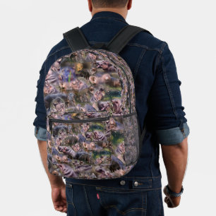 Sac À Dos Imprimé **"Haven hippo : Un collage de géants de la rivièr