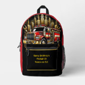 Sac À Dos Imprimé Heroes City Firetruck Hero (Recto)