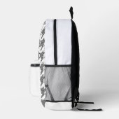Sac À Dos Imprimé Herringbone Designer noir blanc INITIALES Chic (Droite)