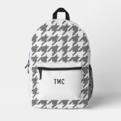 Sac À Dos Imprimé Herringbone Designer noir blanc INITIALES Chic (Recto)