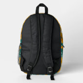 Sac À Dos Imprimé Hex Mandala bleu et jaune (Verso)