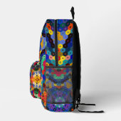 Sac À Dos Imprimé Hex Mandala bleu jaune rouge et vert (Droite)