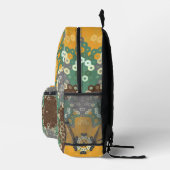 Sac À Dos Imprimé Hex Mandala Jaune Turquoise et Brown (Droite)