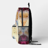 Sac À Dos Imprimé Hex Mandala Orange rose et bleu (Droite)