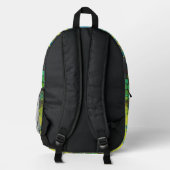 Sac À Dos Imprimé Hex Mandala vert jaune et bleu (Verso)