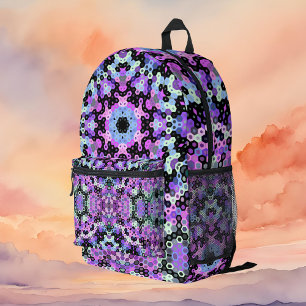Sac À Dos Imprimé Hex Mandala violet rose et bleu
