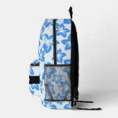 Sac À Dos Imprimé Hibiscus Bleu, Fleurs Bleues, Votre Nom (Droite)