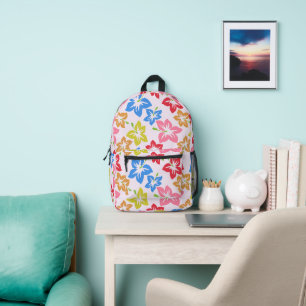 Sac À Dos Imprimé Hibiscus Coloré, Motif Des Fleurs