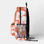 Sac À Dos Imprimé Hibiscus de pêche tropicale personnalisé Monogramm (Droite)