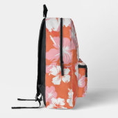 Sac À Dos Imprimé Hibiscus de pêche tropicale personnalisé Monogramm (Gauche)