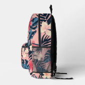 Sac À Dos Imprimé Hibiscus rose tropical personnalisé Monogramme (Droite)