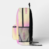 Sac À Dos Imprimé Holographique moderne violet rose jaune élégant (Droite)