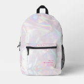 Sac À Dos Imprimé Holographique rose brillant élégant (Recto)