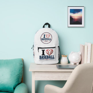 Sac À Dos Imprimé I Love Baseball Player & Baseball Fan Design