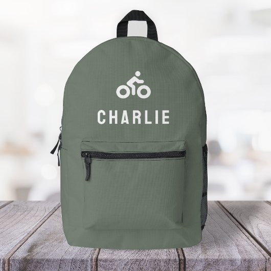 Sac À Dos Imprimé Icône Vélo Motif Vert Vélo