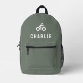 Sac À Dos Imprimé Icône Vélo Motif Vert Vélo (Recto)