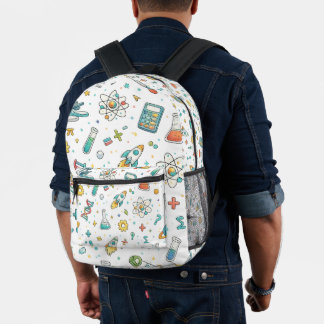 Sac À Dos Imprimé Icônes de l'école de sciences STEM Motif Retour à 