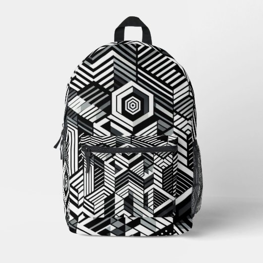 Sac À Dos Imprimé Illusion monochrome (Recto)