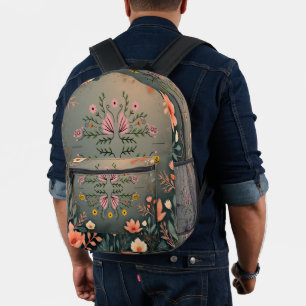 Sac À Dos Imprimé Illustration botanique folklorique symétrique