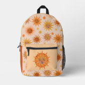 Sac À Dos Imprimé Illustration de l'aquarelle orange Sun Face (Recto)