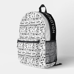 Sac À Dos Imprimé Illustration de musique de nom personnalisé