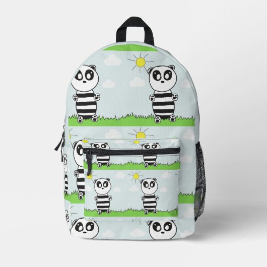 Sac À Dos Imprimé Illustration de Panda Mignon (Recto)