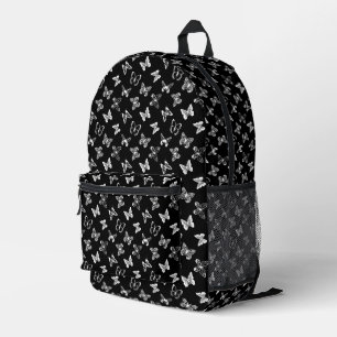 Sac À Dos Imprimé Illustration de papillon noir et blanc
