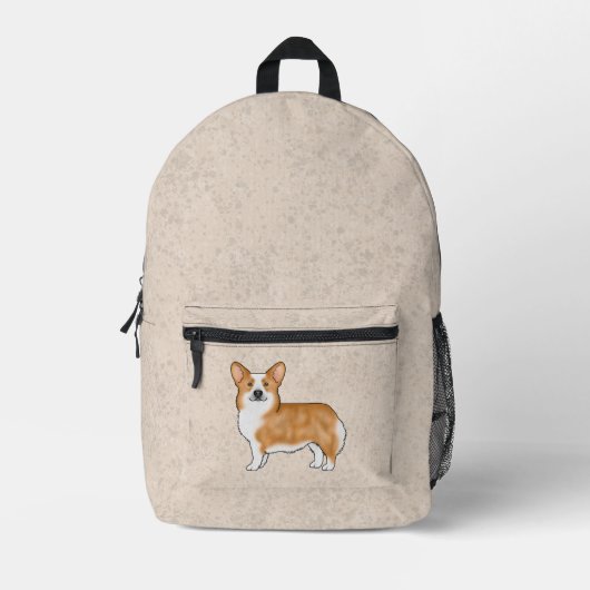 Sac À Dos Imprimé Illustration Red Pembroke Welsh Corgi Cute Dog (Recto)