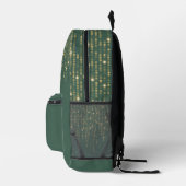 Sac À Dos Imprimé Impression Bokeh Or Pailleté sur Vert (Droite)