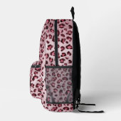 Sac À Dos Imprimé Impression d'animal Léopard Rose avec Faux Feuille (Droite)