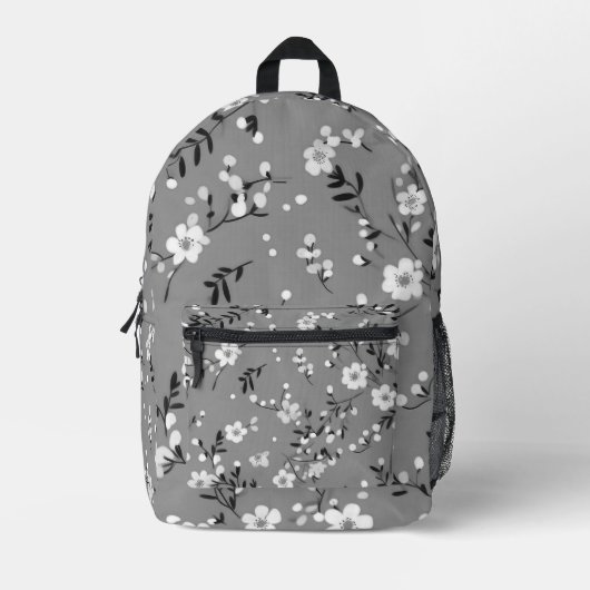 Sac À Dos Imprimé Impression de posy sur gris (Recto)
