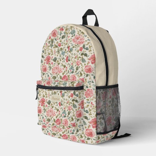Sac À Dos Imprimé Impression de roses de jardin roses (Coin arrière droit)