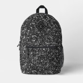 Sac À Dos Imprimé Impression de texture de parties scintillant noire (Recto)