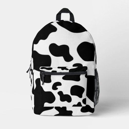 Sac À Dos Imprimé Impression de vache noire et blanche (Recto)
